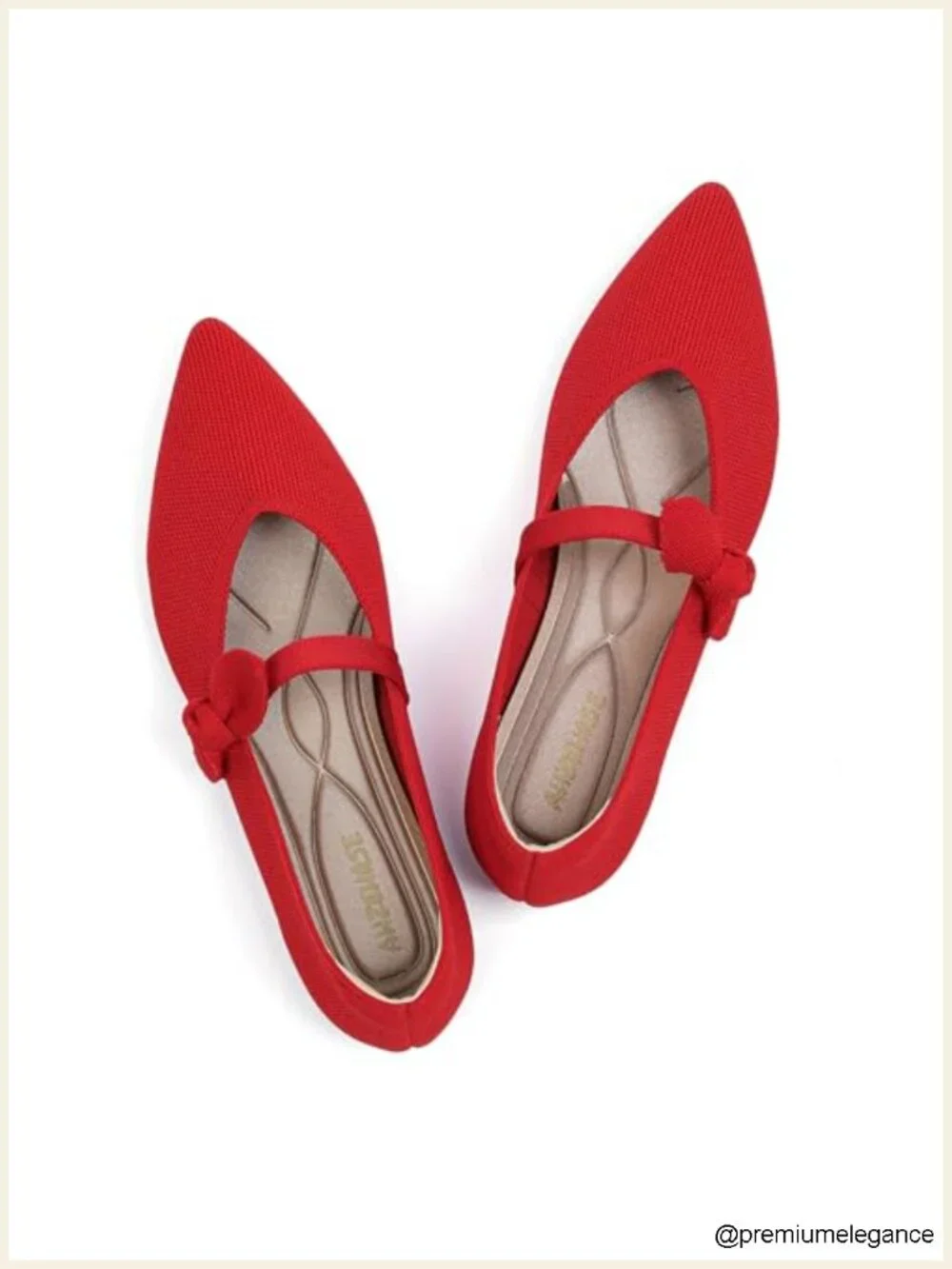 Women's Mary Jane Ballet Knit Flats Pointed Toe Bow Slip On Dressy Casual Office